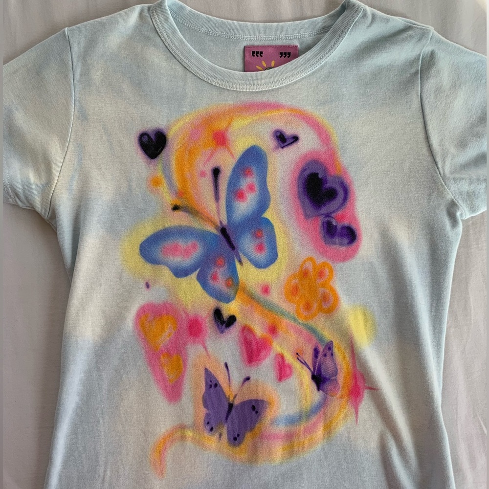 Unif Butterfly Morpho Airbush Baby Tee